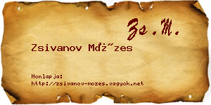 Zsivanov Mózes névjegykártya